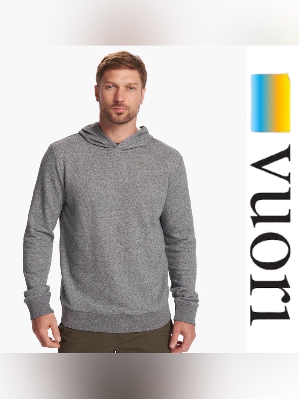 Vuori | Men’s Cypress Hoodie Sweatshirt | Heather Grey | Size Large